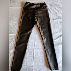 Women's brown faux leather pants, Pepper & Zoe, large